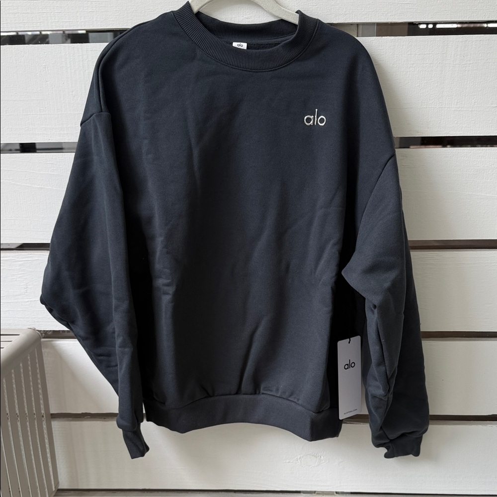 ALO Accolade Anthracite Crewneck Sweatshirt